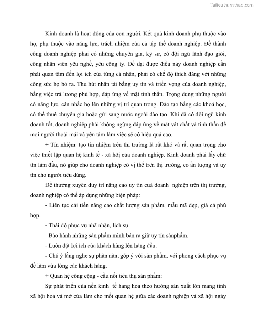 Khóa luận tốt nghiệp marketing Giải pháp mở rộng thị trường tiêu thụ sản phẩm tại công ty TNHH Thương mại dịch vụ tổng hợp Trường Hưng Thịnh - 3 Trang 30