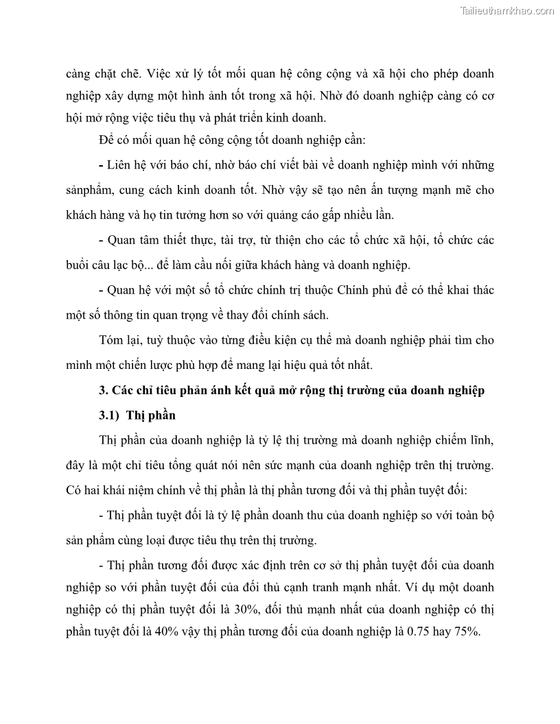 Khóa luận tốt nghiệp marketing Giải pháp mở rộng thị trường tiêu thụ sản phẩm tại công ty TNHH Thương mại dịch vụ tổng hợp Trường Hưng Thịnh - 3 Trang 31