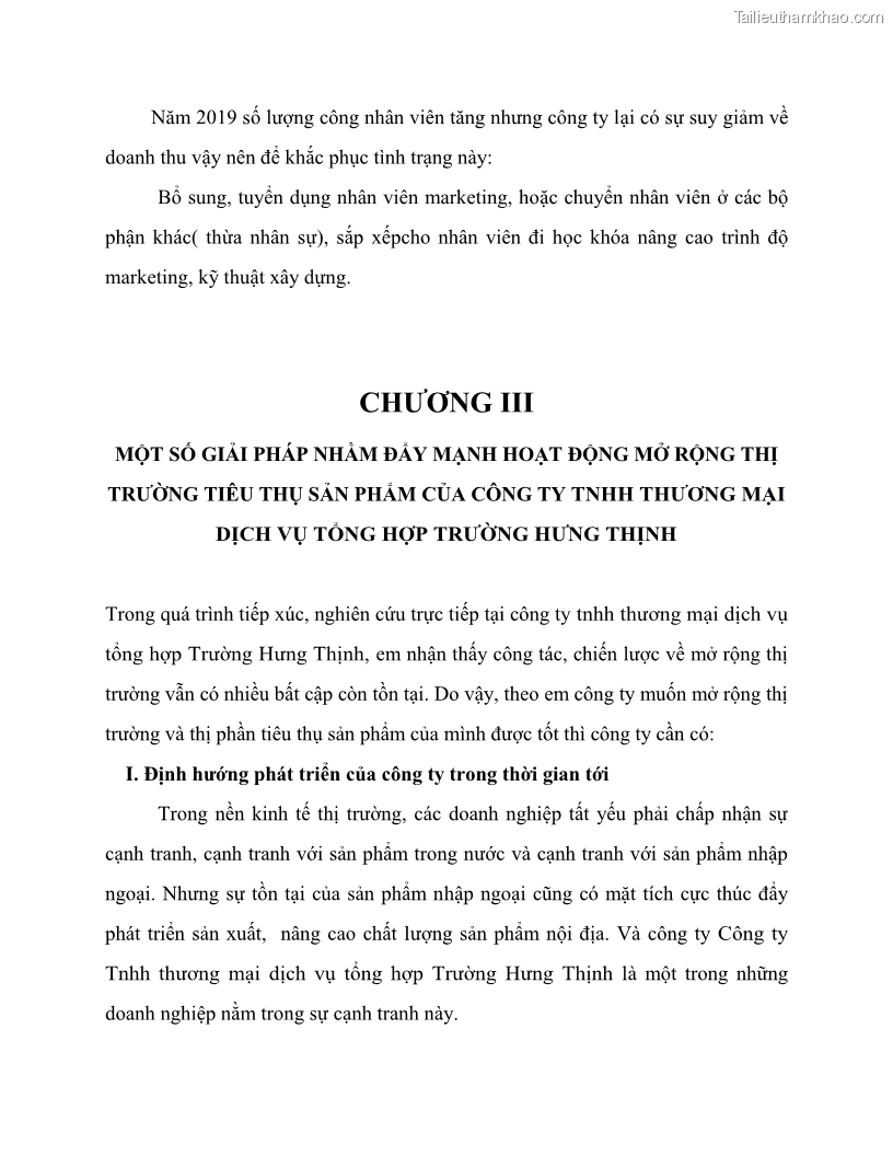 Khóa luận tốt nghiệp marketing Giải pháp mở rộng thị trường tiêu thụ sản phẩm tại công ty TNHH Thương mại dịch vụ tổng hợp Trường Hưng Thịnh - 5 Trang 58