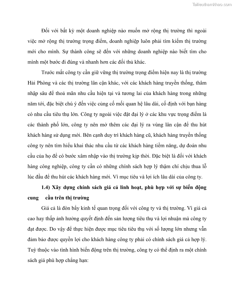 Khóa luận tốt nghiệp marketing Giải pháp mở rộng thị trường tiêu thụ sản phẩm tại công ty TNHH Thương mại dịch vụ tổng hợp Trường Hưng Thịnh - 6 Trang 66