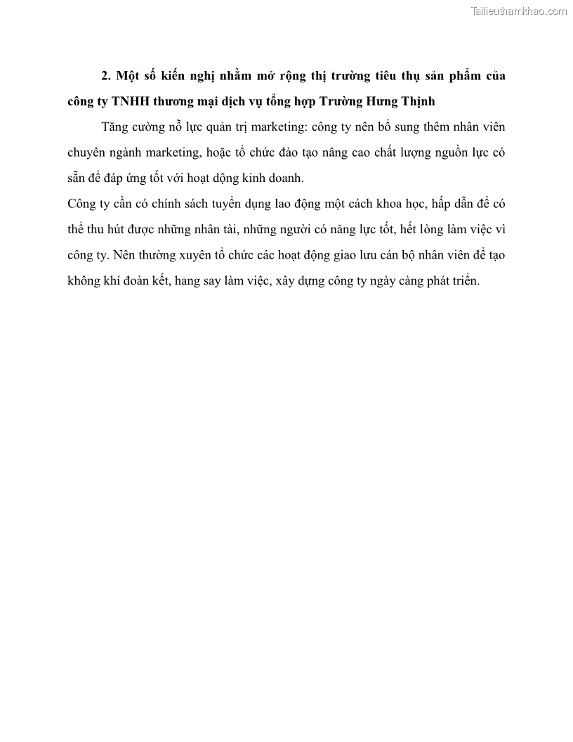 Khóa luận tốt nghiệp marketing Giải pháp mở rộng thị trường tiêu thụ sản phẩm tại công ty TNHH Thương mại dịch vụ tổng hợp Trường Hưng Thịnh - 6 Trang 69