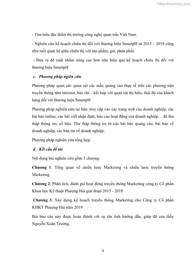Khóa luận tốt nghiệp marketing Xây dựng kế hoạch truyền thông marketing cho thiết bị quan trắc môi trường Công ty Cổ phần KHKT Phượng Hải năm 2019 - 1 Trang 12