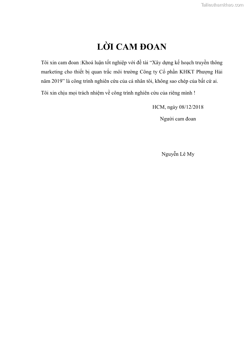 Khóa luận tốt nghiệp marketing Xây dựng kế hoạch truyền thông marketing cho thiết bị quan trắc môi trường Công ty Cổ phần KHKT Phượng Hải năm 2019 - 1 Trang 5