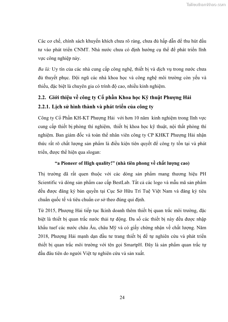 Khóa luận tốt nghiệp marketing Xây dựng kế hoạch truyền thông marketing cho thiết bị quan trắc môi trường Công ty Cổ phần KHKT Phượng Hải năm 2019 - 4 Trang 37