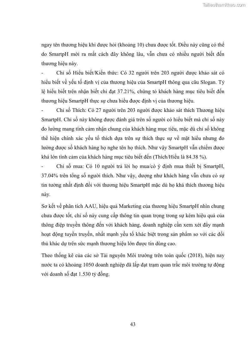 Khóa luận tốt nghiệp marketing Xây dựng kế hoạch truyền thông marketing cho thiết bị quan trắc môi trường Công ty Cổ phần KHKT Phượng Hải năm 2019 - 5 Trang 56