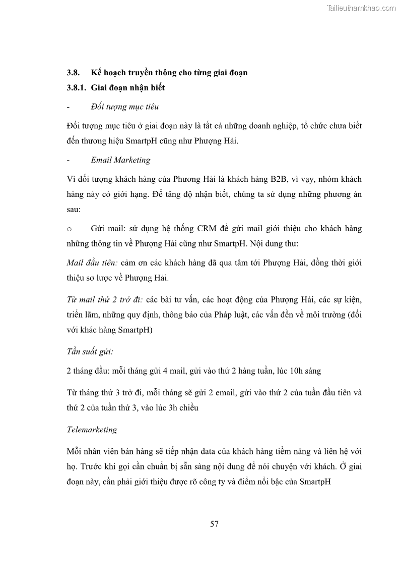 Khóa luận tốt nghiệp marketing Xây dựng kế hoạch truyền thông marketing cho thiết bị quan trắc môi trường Công ty Cổ phần KHKT Phượng Hải năm 2019 - 6 Trang 70