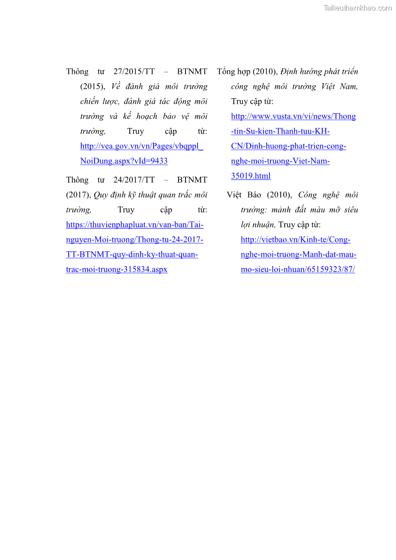 Khóa luận tốt nghiệp marketing Xây dựng kế hoạch truyền thông marketing cho thiết bị quan trắc môi trường Công ty Cổ phần KHKT Phượng Hải năm 2019 - 8 Trang 95