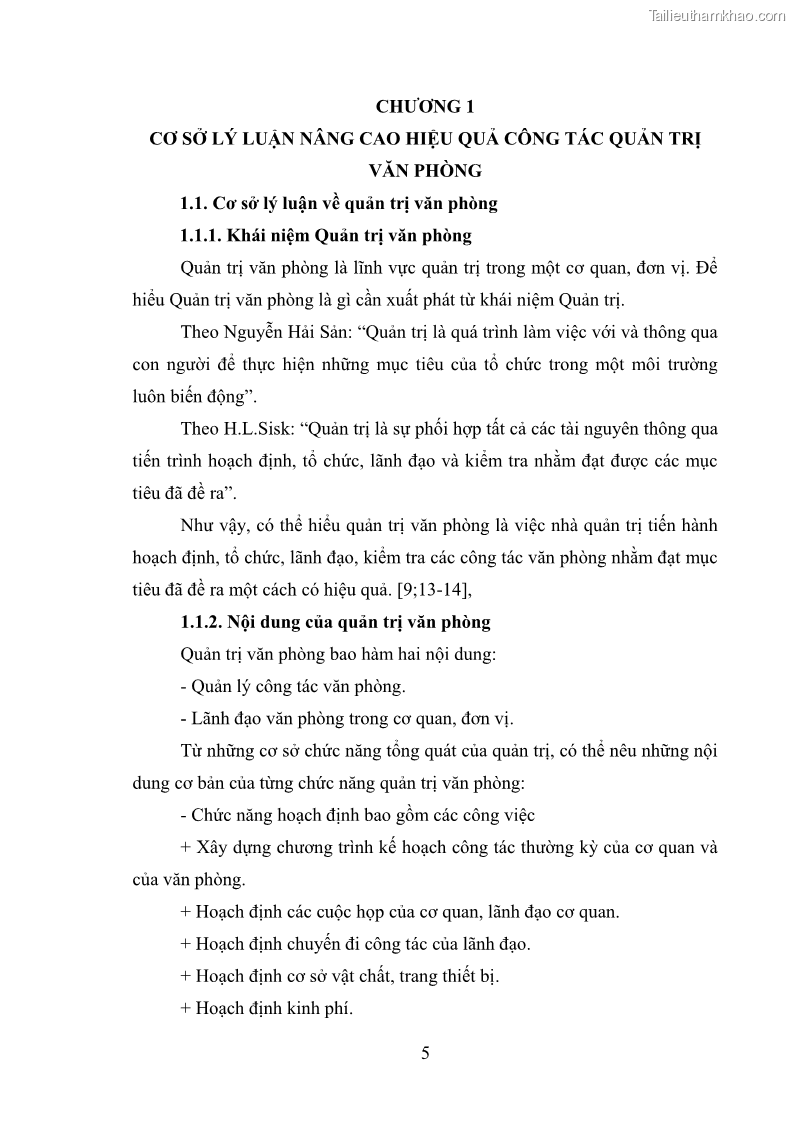 Khóa luận tốt nghiệp Nâng cao hiệu quả công tác quản trị văn phòng tại Văn phòng HĐND và UBND huyện Lộc Bình, tỉnh Lạng Sơn - 1 Trang 10