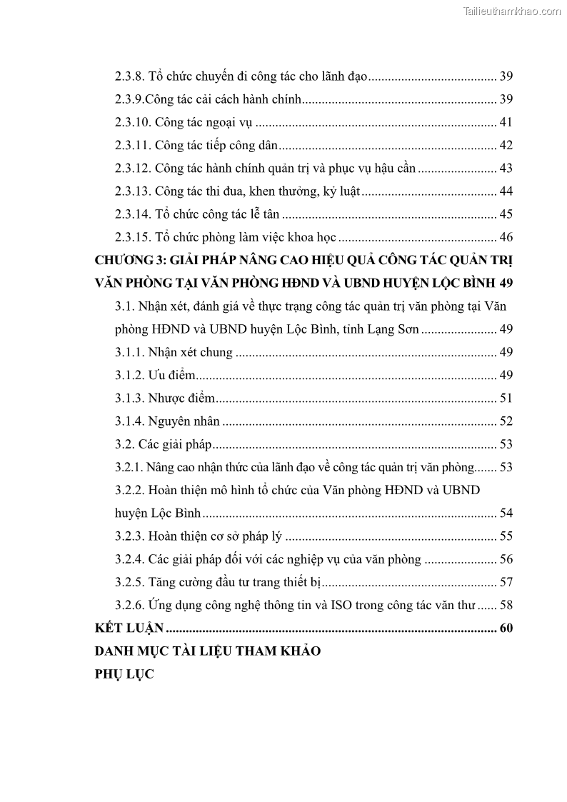 Khóa luận tốt nghiệp Nâng cao hiệu quả công tác quản trị văn phòng tại Văn phòng HĐND và UBND huyện Lộc Bình, tỉnh Lạng Sơn - 1 Trang 4