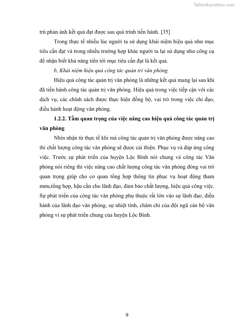 Khóa luận tốt nghiệp Nâng cao hiệu quả công tác quản trị văn phòng tại Văn phòng HĐND và UBND huyện Lộc Bình, tỉnh Lạng Sơn - 2 Trang 14