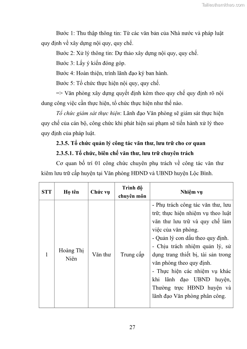 Khóa luận tốt nghiệp Nâng cao hiệu quả công tác quản trị văn phòng tại Văn phòng HĐND và UBND huyện Lộc Bình, tỉnh Lạng Sơn - 3 Trang 32