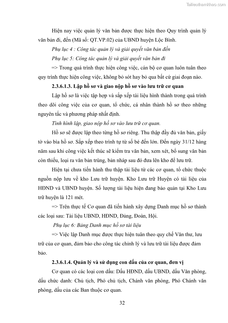 Khóa luận tốt nghiệp Nâng cao hiệu quả công tác quản trị văn phòng tại Văn phòng HĐND và UBND huyện Lộc Bình, tỉnh Lạng Sơn - 4 Trang 37