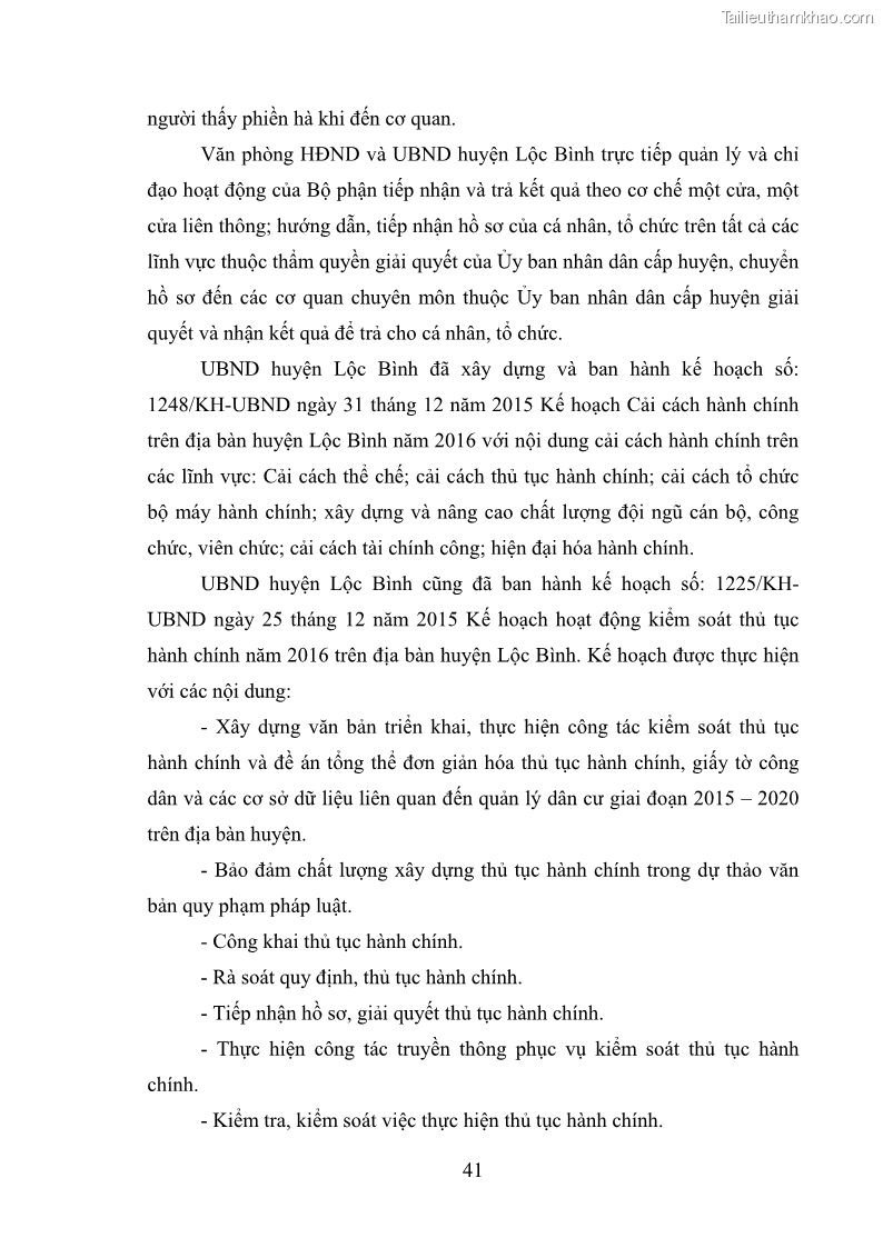 Khóa luận tốt nghiệp Nâng cao hiệu quả công tác quản trị văn phòng tại Văn phòng HĐND và UBND huyện Lộc Bình, tỉnh Lạng Sơn - 4 Trang 46