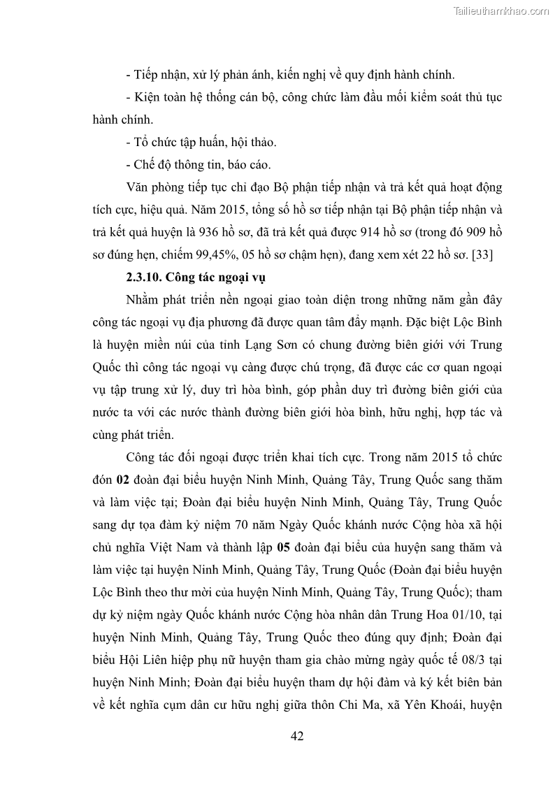 Khóa luận tốt nghiệp Nâng cao hiệu quả công tác quản trị văn phòng tại Văn phòng HĐND và UBND huyện Lộc Bình, tỉnh Lạng Sơn - 4 Trang 47
