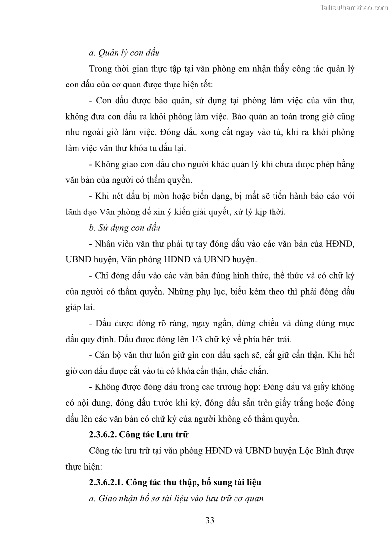 Khóa luận tốt nghiệp Nâng cao hiệu quả công tác quản trị văn phòng tại Văn phòng HĐND và UBND huyện Lộc Bình, tỉnh Lạng Sơn - 4 Trang 38