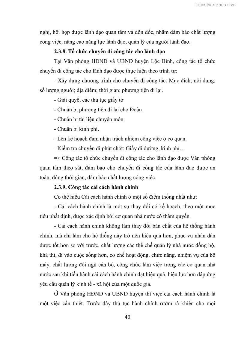 Khóa luận tốt nghiệp Nâng cao hiệu quả công tác quản trị văn phòng tại Văn phòng HĐND và UBND huyện Lộc Bình, tỉnh Lạng Sơn - 4 Trang 45