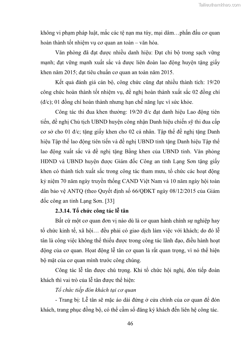 Khóa luận tốt nghiệp Nâng cao hiệu quả công tác quản trị văn phòng tại Văn phòng HĐND và UBND huyện Lộc Bình, tỉnh Lạng Sơn - 5 Trang 51