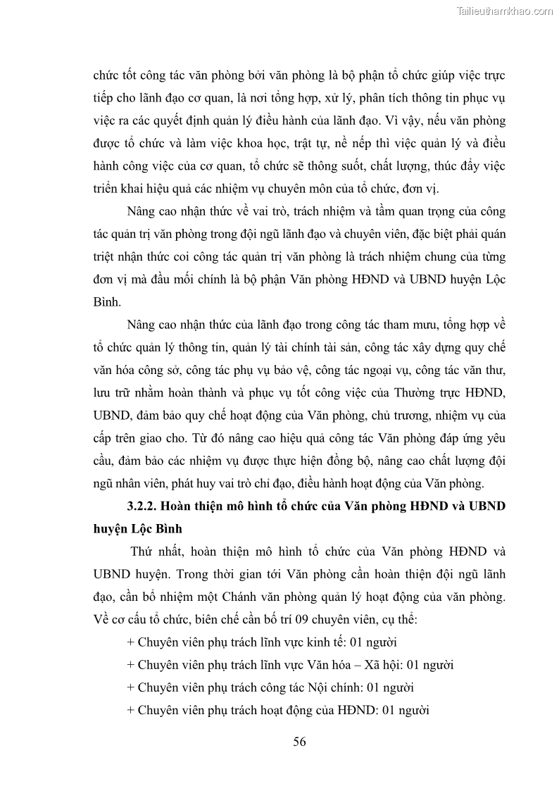 Khóa luận tốt nghiệp Nâng cao hiệu quả công tác quản trị văn phòng tại Văn phòng HĐND và UBND huyện Lộc Bình, tỉnh Lạng Sơn - 6 Trang 61