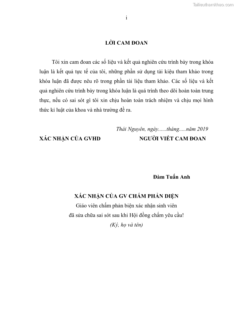Khóa luận tốt nghiệp Nghiên cứu một số đặc điểm tái sinh tự nhiên lâm phần có loài cây Đinh mật Fernandoa brillettii Dop. Steenis phân bố tại xã Yên Lạc, Yên Trạch, tỉnh Thái Nguyên - 1 Trang 3