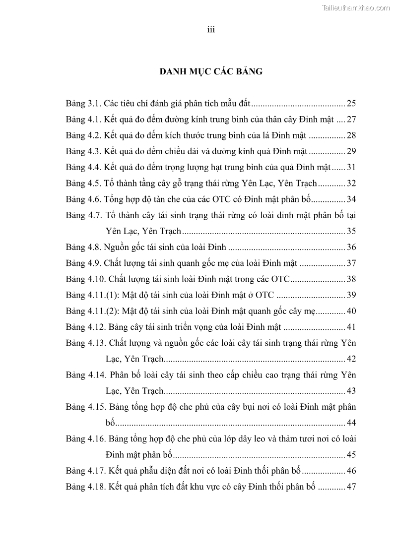 Khóa luận tốt nghiệp Nghiên cứu một số đặc điểm tái sinh tự nhiên lâm phần có loài cây Đinh mật Fernandoa brillettii Dop. Steenis phân bố tại xã Yên Lạc, Yên Trạch, tỉnh Thái Nguyên - 1 Trang 5