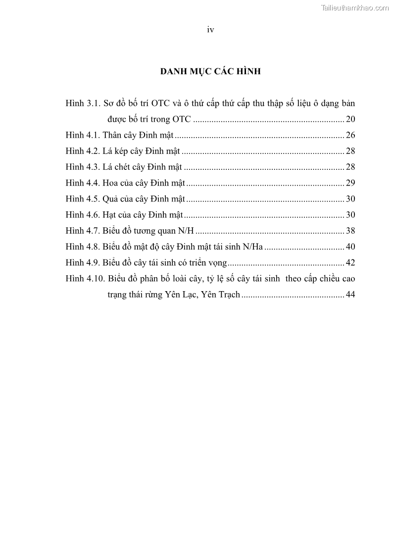 Khóa luận tốt nghiệp Nghiên cứu một số đặc điểm tái sinh tự nhiên lâm phần có loài cây Đinh mật Fernandoa brillettii Dop. Steenis phân bố tại xã Yên Lạc, Yên Trạch, tỉnh Thái Nguyên - 1 Trang 6