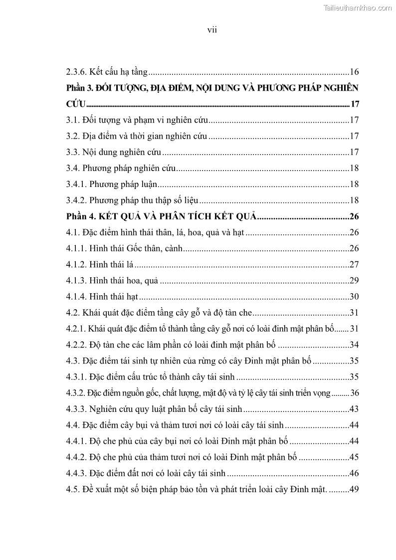 Khóa luận tốt nghiệp Nghiên cứu một số đặc điểm tái sinh tự nhiên lâm phần có loài cây Đinh mật Fernandoa brillettii Dop. Steenis phân bố tại xã Yên Lạc, Yên Trạch, tỉnh Thái Nguyên - 1 Trang 9