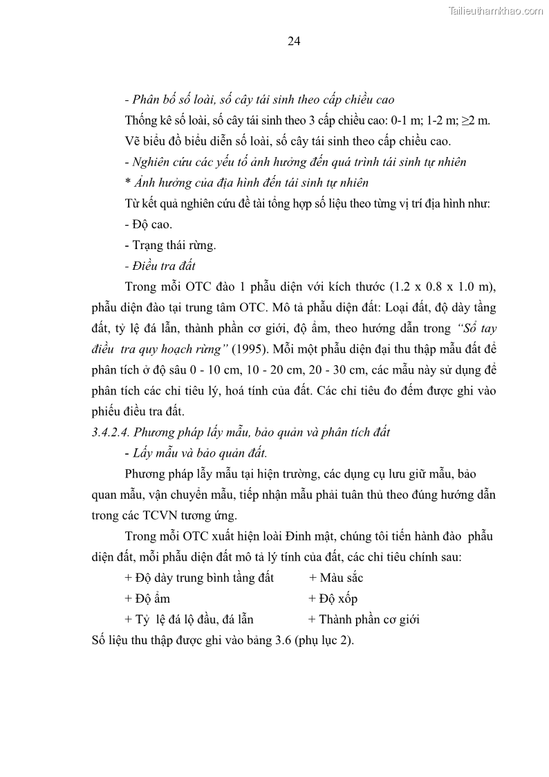 Khóa luận tốt nghiệp Nghiên cứu một số đặc điểm tái sinh tự nhiên lâm phần có loài cây Đinh mật Fernandoa brillettii Dop. Steenis phân bố tại xã Yên Lạc, Yên Trạch, tỉnh Thái Nguyên - 3 Trang 34