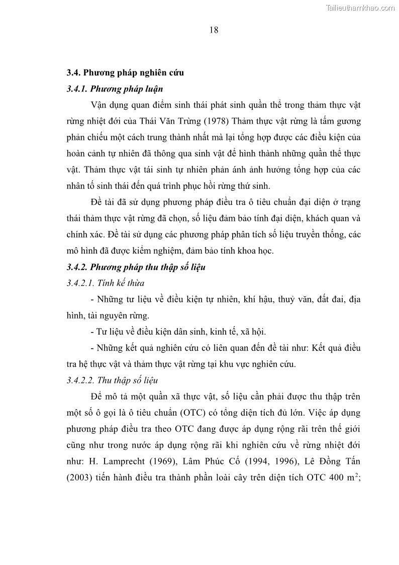 Khóa luận tốt nghiệp Nghiên cứu một số đặc điểm tái sinh tự nhiên lâm phần có loài cây Đinh mật Fernandoa brillettii Dop. Steenis phân bố tại xã Yên Lạc, Yên Trạch, tỉnh Thái Nguyên - 3 Trang 28
