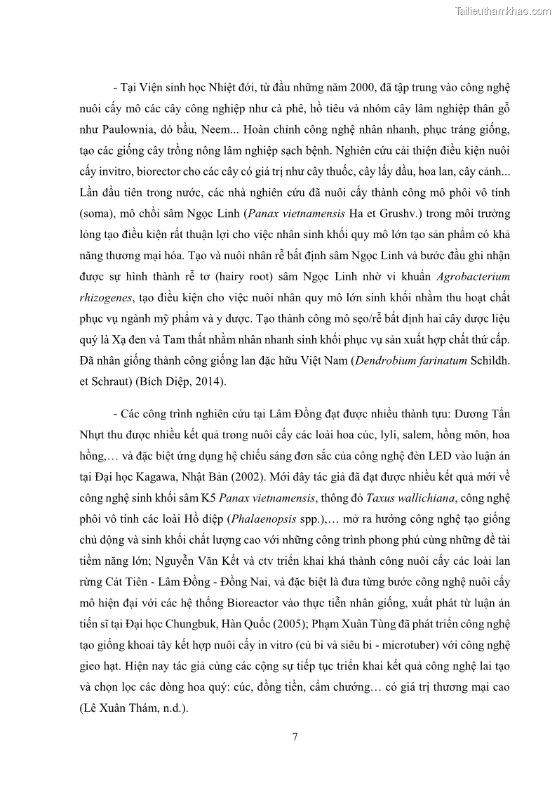 Khóa luận tốt nghiệp nông học Ảnh hưởng của BA, NAA và dịch chiết đến khả năng sinh trưởng của lan Cattleya Cattleya sp. in vitro - 2 Trang 17