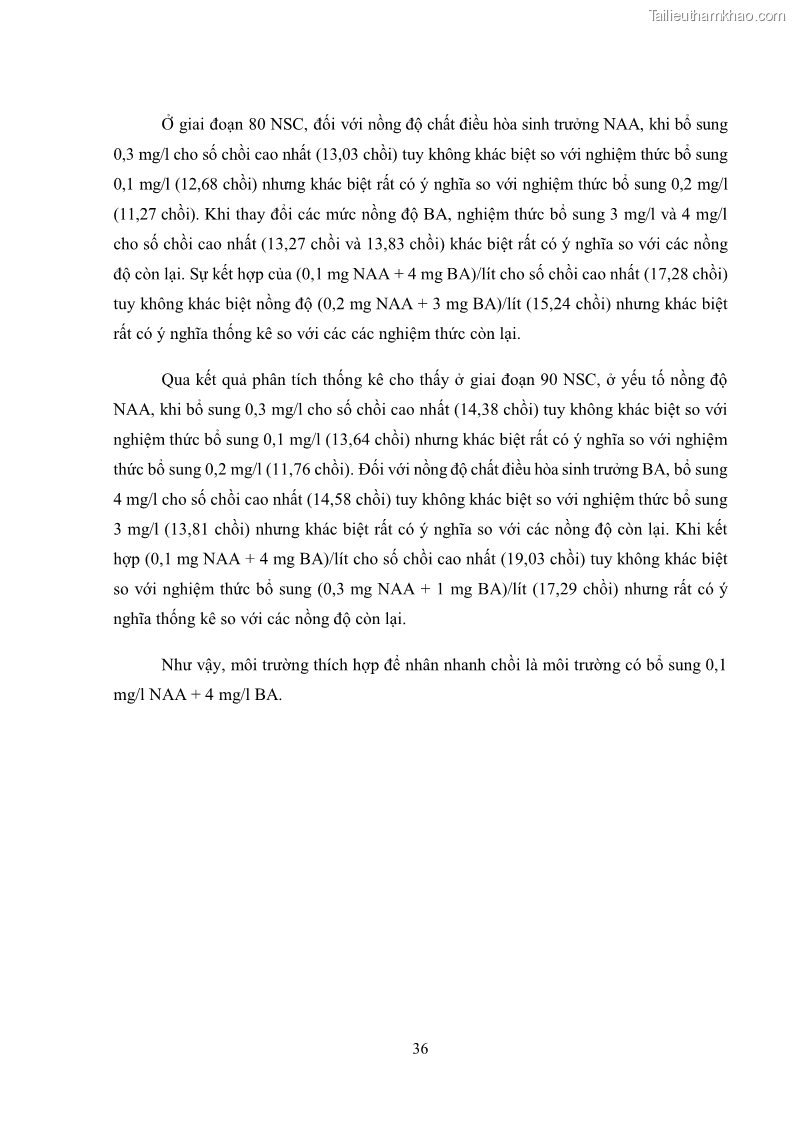 Khóa luận tốt nghiệp nông học Ảnh hưởng của BA, NAA và dịch chiết đến khả năng sinh trưởng của lan Cattleya Cattleya sp. in vitro - 4 Trang 46