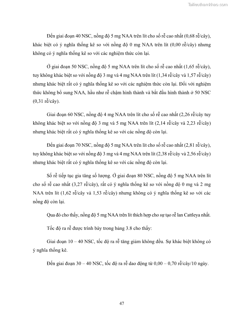 Khóa luận tốt nghiệp nông học Ảnh hưởng của BA, NAA và dịch chiết đến khả năng sinh trưởng của lan Cattleya Cattleya sp. in vitro - 5 Trang 57