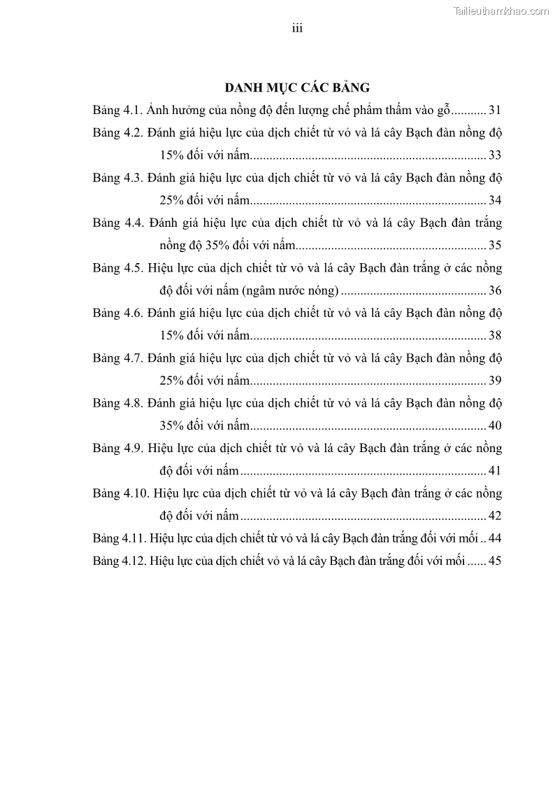 Khóa luận tốt nghiệp nông lâm kết hợp Bước đầu nghiên cứu bảo quản gỗ thông từ vỏ và lá cây bạch đàn trắng Eucalyptus camadulensis Dehnh tại trường Đại Học Nông Lâm Thái Nguyên - 1 Trang 4
