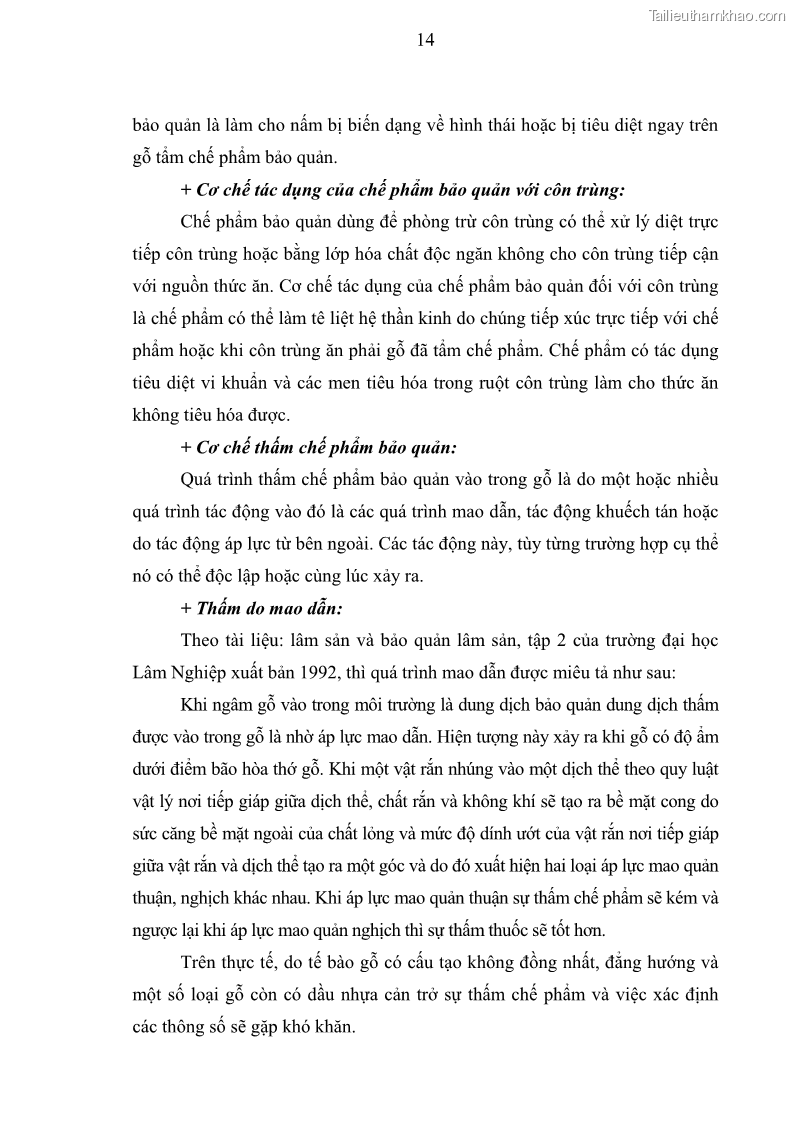 Khóa luận tốt nghiệp nông lâm kết hợp Bước đầu nghiên cứu bảo quản gỗ thông từ vỏ và lá cây bạch đàn trắng Eucalyptus camadulensis Dehnh tại trường Đại Học Nông Lâm Thái Nguyên - 2 Trang 24