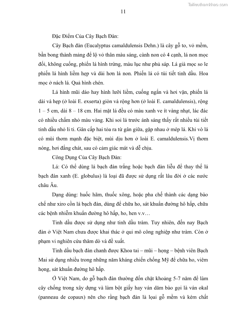 Khóa luận tốt nghiệp nông lâm kết hợp Bước đầu nghiên cứu bảo quản gỗ thông từ vỏ và lá cây bạch đàn trắng Eucalyptus camadulensis Dehnh tại trường Đại Học Nông Lâm Thái Nguyên - 2 Trang 21