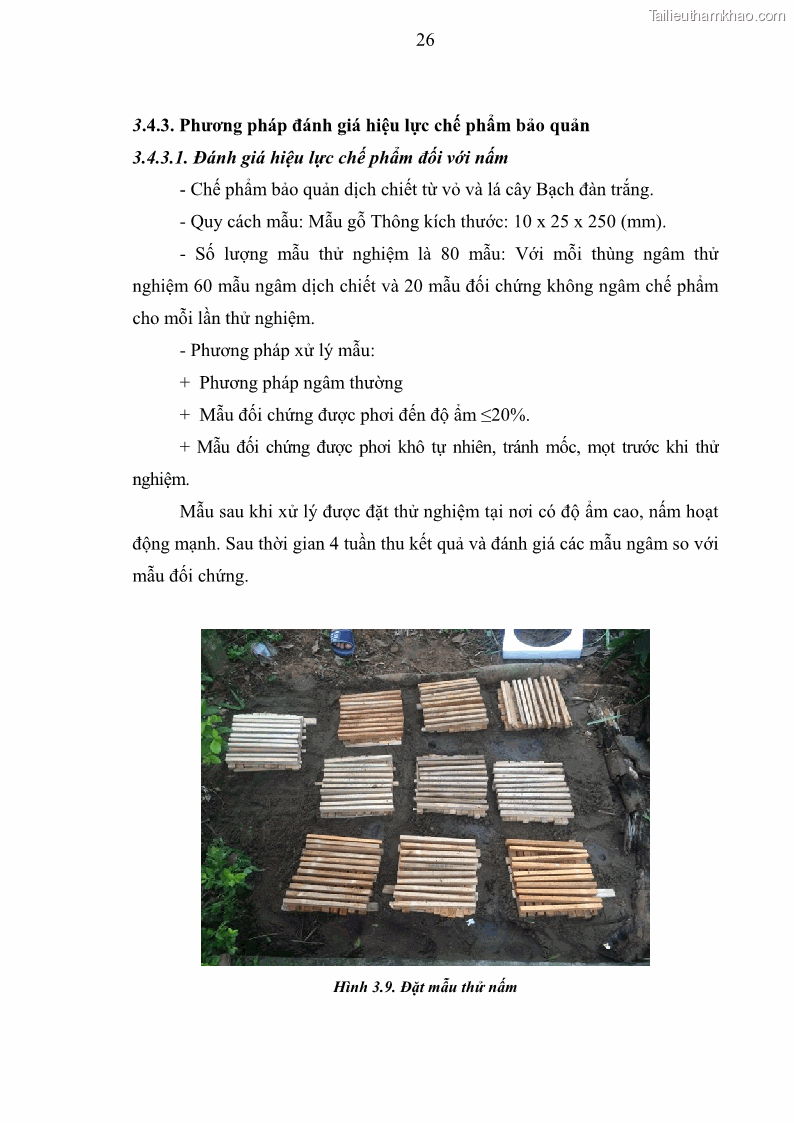 Khóa luận tốt nghiệp nông lâm kết hợp Bước đầu nghiên cứu bảo quản gỗ thông từ vỏ và lá cây bạch đàn trắng Eucalyptus camadulensis Dehnh tại trường Đại Học Nông Lâm Thái Nguyên - 3 Trang 36