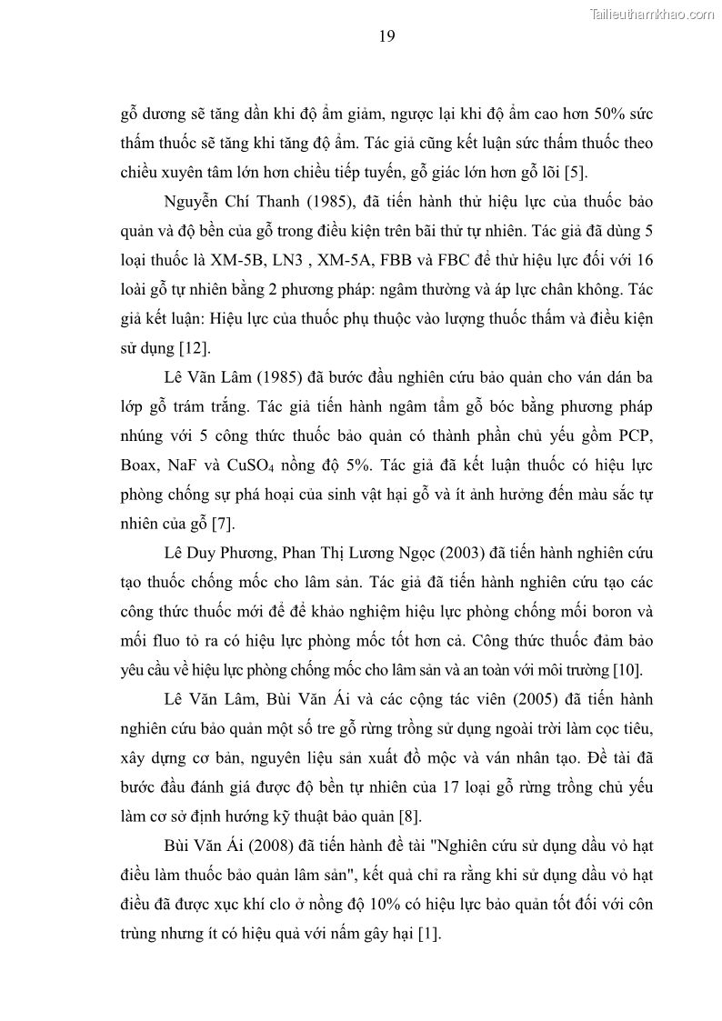 Khóa luận tốt nghiệp nông lâm kết hợp Bước đầu nghiên cứu bảo quản gỗ thông từ vỏ và lá cây bạch đàn trắng Eucalyptus camadulensis Dehnh tại trường Đại Học Nông Lâm Thái Nguyên - 3 Trang 29