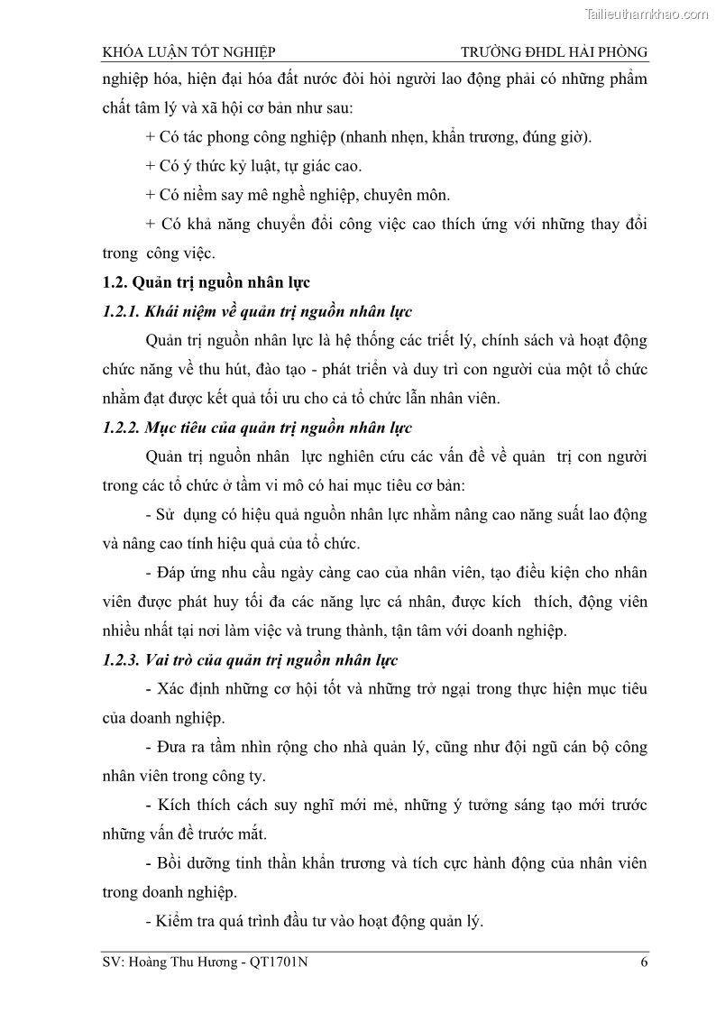 Khóa luận tốt nghiệp quản trị doanh nghiệp Một số biện pháp nâng cao hiệu quả sử dụng nguồn nhân lực tại công ty Cổ phần Nạo vét đường biển I - 2 Trang 16