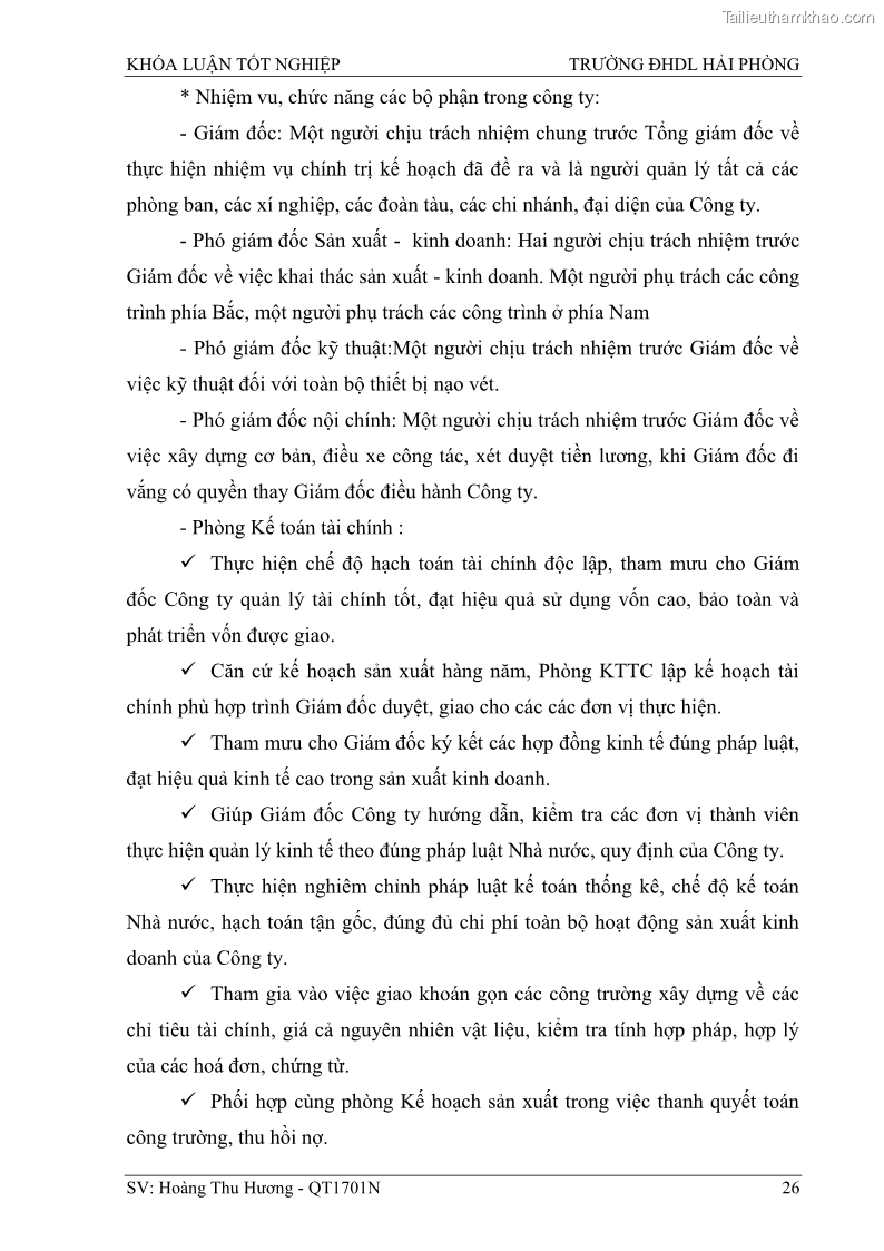Khóa luận tốt nghiệp quản trị doanh nghiệp Một số biện pháp nâng cao hiệu quả sử dụng nguồn nhân lực tại công ty Cổ phần Nạo vét đường biển I - 3 Trang 36