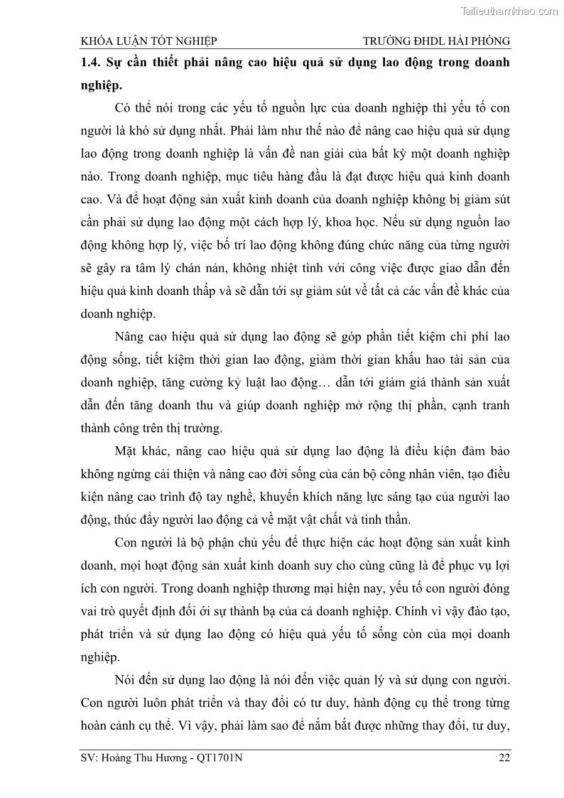 Khóa luận tốt nghiệp quản trị doanh nghiệp Một số biện pháp nâng cao hiệu quả sử dụng nguồn nhân lực tại công ty Cổ phần Nạo vét đường biển I - 3 Trang 32