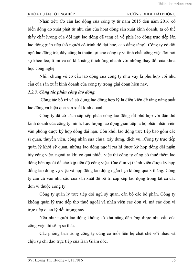 Khóa luận tốt nghiệp quản trị doanh nghiệp Một số biện pháp nâng cao hiệu quả sử dụng nguồn nhân lực tại công ty Cổ phần Nạo vét đường biển I - 4 Trang 46