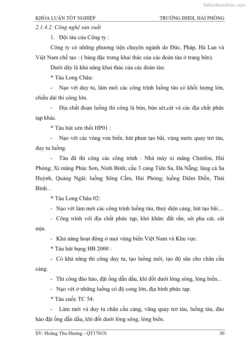Khóa luận tốt nghiệp quản trị doanh nghiệp Một số biện pháp nâng cao hiệu quả sử dụng nguồn nhân lực tại công ty Cổ phần Nạo vét đường biển I - 4 Trang 40