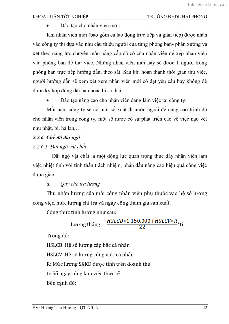 Khóa luận tốt nghiệp quản trị doanh nghiệp Một số biện pháp nâng cao hiệu quả sử dụng nguồn nhân lực tại công ty Cổ phần Nạo vét đường biển I - 5 Trang 52