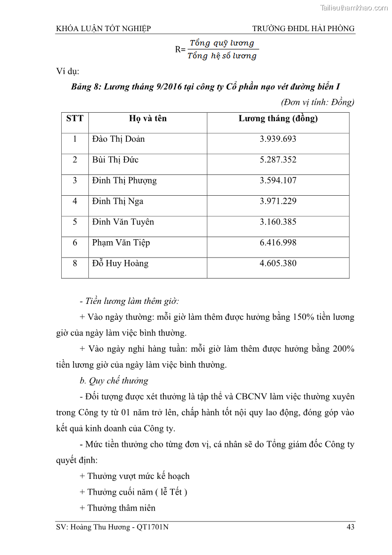 Khóa luận tốt nghiệp quản trị doanh nghiệp Một số biện pháp nâng cao hiệu quả sử dụng nguồn nhân lực tại công ty Cổ phần Nạo vét đường biển I - 5 Trang 53