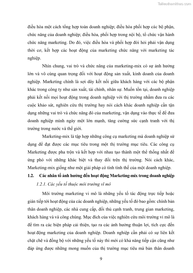 Khóa luận tốt nghiệp quản trị marketing Hoàn thiện hoạt động Marketing-mix nhằm thúc đẩy tiêu thụ sản phẩm của Công ty TNHH thiết bị phụ tùng ô tô Trung Kiên - 2 Trang 20