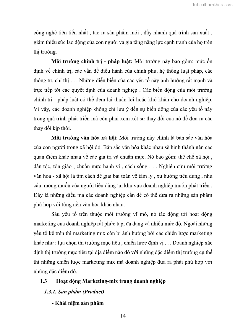 Khóa luận tốt nghiệp quản trị marketing Hoàn thiện hoạt động Marketing-mix nhằm thúc đẩy tiêu thụ sản phẩm của Công ty TNHH thiết bị phụ tùng ô tô Trung Kiên - 3 Trang 25