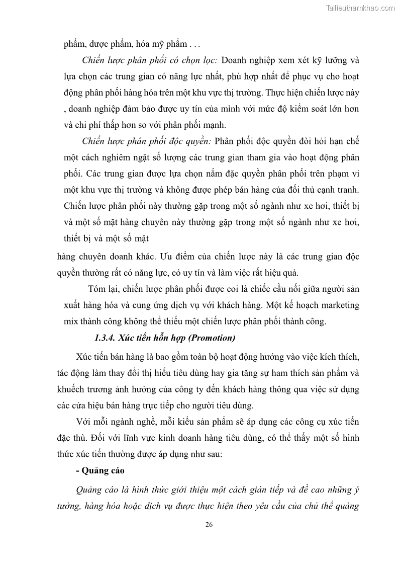 Khóa luận tốt nghiệp quản trị marketing Hoàn thiện hoạt động Marketing-mix nhằm thúc đẩy tiêu thụ sản phẩm của Công ty TNHH thiết bị phụ tùng ô tô Trung Kiên - 4 Trang 37