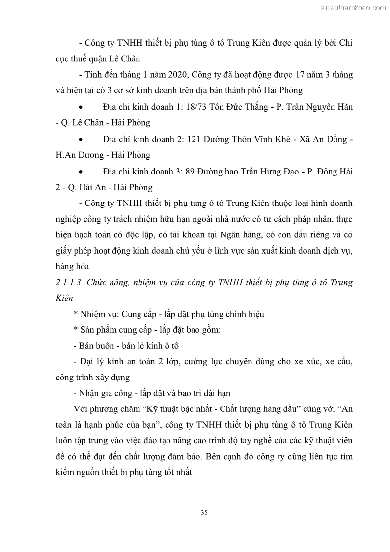 Khóa luận tốt nghiệp quản trị marketing Hoàn thiện hoạt động Marketing-mix nhằm thúc đẩy tiêu thụ sản phẩm của Công ty TNHH thiết bị phụ tùng ô tô Trung Kiên - 4 Trang 46