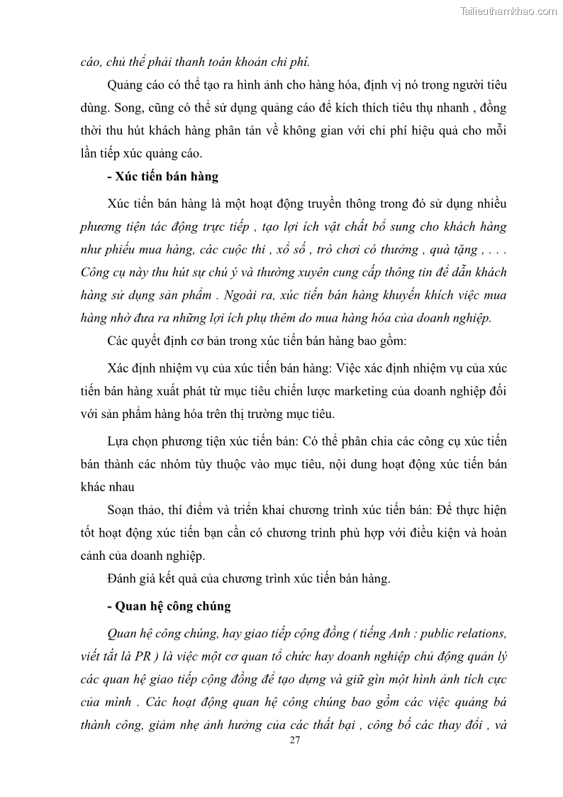 Khóa luận tốt nghiệp quản trị marketing Hoàn thiện hoạt động Marketing-mix nhằm thúc đẩy tiêu thụ sản phẩm của Công ty TNHH thiết bị phụ tùng ô tô Trung Kiên - 4 Trang 38