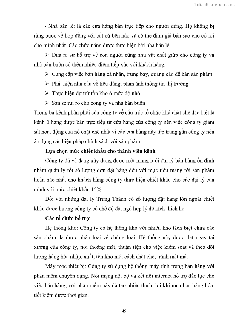 Khóa luận tốt nghiệp quản trị marketing Hoàn thiện hoạt động Marketing-mix nhằm thúc đẩy tiêu thụ sản phẩm của Công ty TNHH thiết bị phụ tùng ô tô Trung Kiên - 5 Trang 60