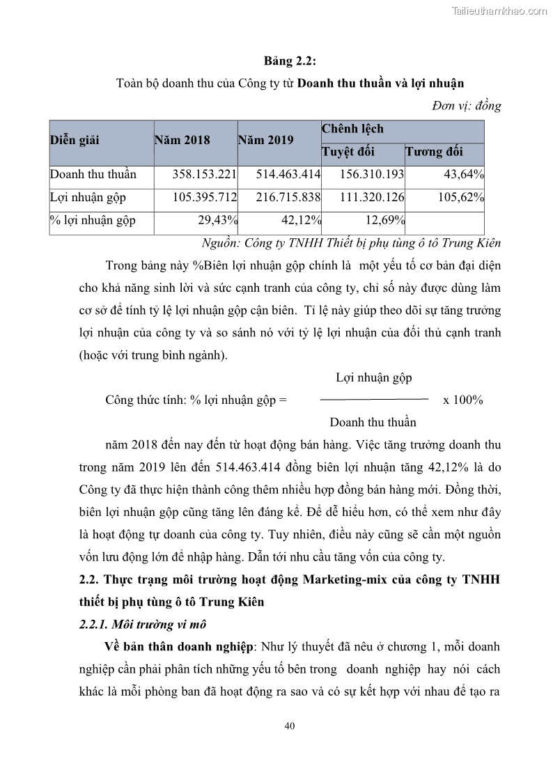 Khóa luận tốt nghiệp quản trị marketing Hoàn thiện hoạt động Marketing-mix nhằm thúc đẩy tiêu thụ sản phẩm của Công ty TNHH thiết bị phụ tùng ô tô Trung Kiên - 5 Trang 51